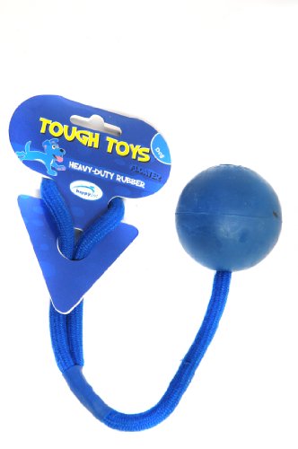 Happy Pet Rope Ball Dog Toy Strong Tough Durable Fun Interactive Chewing Floatable Playing Catch Fetch Lightweight Tugging Pulling for All Breeds 2.5