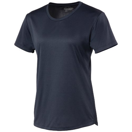Just Cool- Camiseta de deporte lisa para chica/mujer (Grande (L)/Azul marino)