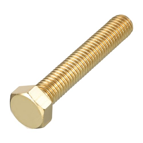 Image of METALLIXITY Hex Head Screw Bolt (1 /2-13x3) 1Pcs, Brass Fully Threaded Solid Brass Hex Bolts Machine Screws - for Machinery Repair