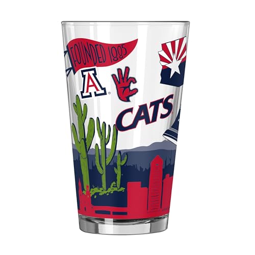 Image of Logo Brands NCAA 16 oz Pint Glass - Durable Glass With Bold Team Color- Chip-Resistant Rim Drinkware For Fans, Tailgates, Home Bars & Everyday Use