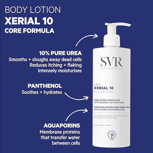 SVR XERIAL 10 Ultra-Rich Body Lotion, 10% Pure Urea, Panthenol and Shea Butter 48hr Moisturiser for Flaky, Scaly, Ashy, Extremely Dry, Psoriasis-Prone Skin - Image 4