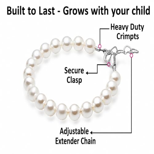 Image of Baby Crystals White Pearl Bracelet for Girl | Birthday Gift | Girl Jewelry