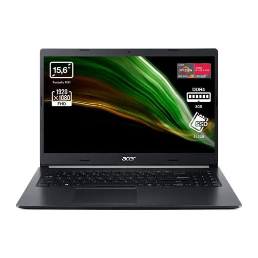 Acer Aspire 5 A515-44 - Ordenador Portátil 15.6" Full HD, Laptop (AMD Ryzen 7 4700U, 8 GB RAM, 512 GB SSD, AMD Radeon Graphics, ComfyView, Endless OS), PC Portátil Color Negro, Teclado QWERTY Español
