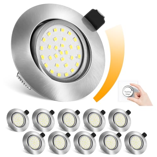 Foco Empotrable LED Dimmable 5W que Regula la Luz de Techos con Poco Fondo Pack de 10