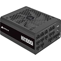 Corsair HX1000i Interamente Modulare Ultra-Silenzioso Alimentatore – Compatibilità con Standard ATX 3.1 e PCIe 5.1 – Ventola con Cuscinetto Fluidodinamico – CORSAIR iCUE – 80 PLUS Platinum – Nero
