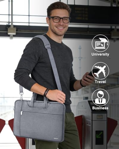 Image of Ferkurn Laptop Case Bag for Women Men Briefcase Messenger Bag, 15.6 16 Inch