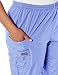 CHEROKEE Women's Workwear Elastic Waist Cargo Scrubs Pant, Navy, X-Large-Petite