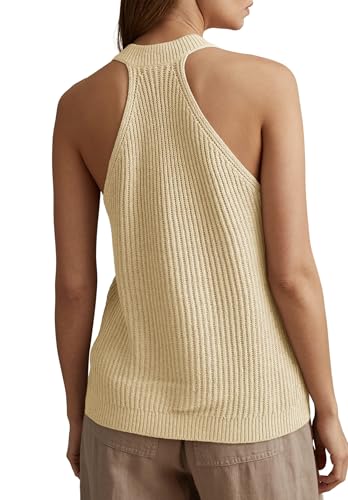 Image of Womens Button-Front Sweater Vest Top V Neck Sleeveless Knit Tank Fitted Halter Raceback Cardigan Vest
