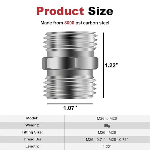 Image of 2pcs M26 to M26 Carbon Stee Fittings Adapters for Mini Excavator Adapting, Reducing Or Enlarging Connect Such Air Pipe, Fuel Pipe, Water Pipe, Etc Full Port Straight Pipe Fitting Connector