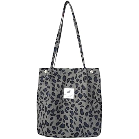 Afwerirc Grey Leopard Tote Bag for Women thumbnail