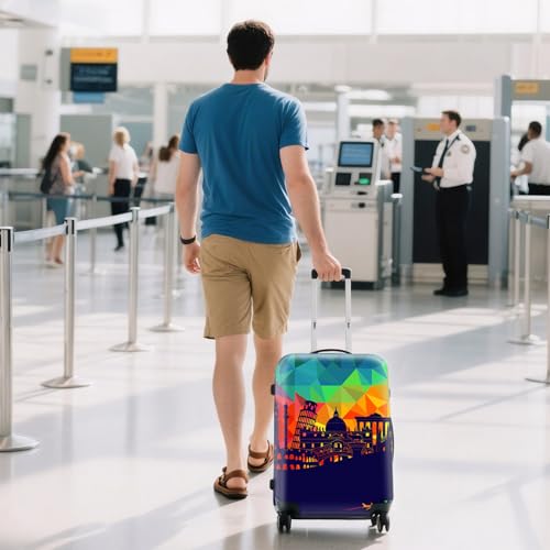 Image of WUJIAONIAO Travel Luggage Cover Baggage Suitcase Cover Protector Skins 18-32 Inch, City, L (for 25--28 inch luggage), Fashion