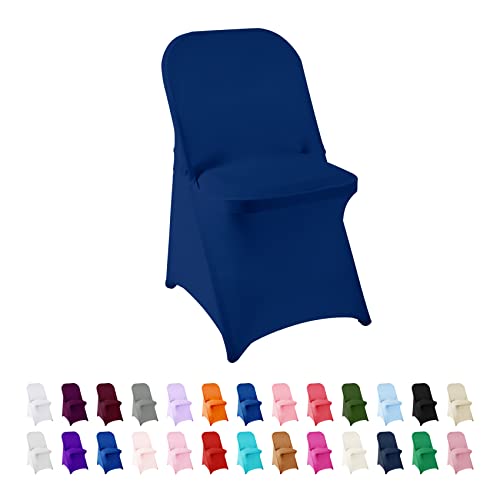 AlGaiety Chair Cover, 12PCS, Living Room Folding Chair Covers, Classic Blue, Spandex, Durable, Removable, Washable Protector for Party, Banquet, Wedding Event, Hotel