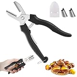 雲見 栗むき器 皮むき 栗 くりむき器 一字切り 鋸歯状 ステンレス製 ハサミ 栗皮むき 栗の鋏 栗の鬼皮・渋皮むき 皮むき器 栗カッター 軽い 抗菌 栗剥き 使い方が簡単 栗の皮をむく 道具 栗皮むき フィンガーガードとスクレーパー付き (ブラック)