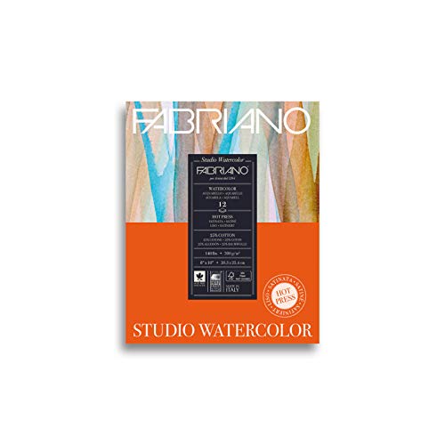 Fabriano Studio Watercolor Pad, Hot-Press, 8