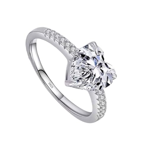 Bague géométrique cœur pour femme avec structure alliage légère