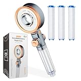 BIORYC® Soffione Doccia con Filtro + 2 Filtri | Soffione Doccia Anticalcare ad Alta Pressione con Purificatore d’Acqua e Filtro Anticalcare per Corpo e Capelli (3 FILTRI)