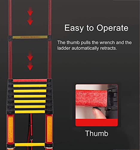 Compact Non Conductive Telescoping Ladder Commercial Grade 2m/3m/4m/5m/6m Long Fiberglass Extension Telescopic Ladders for Outdoor Electrical Work