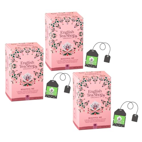 English Tea Shop | Té de hierbas de belleza con centella asiática, arándanos y pétalos de rosa | Infusión Frutal Orgánica con Manzanilla e Hibisco - 3 x 20 Filtros (90 Gr)