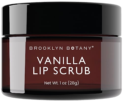 Brooklyn Botany Lip Scrub Exfoliator 1 oz – Lip Moisturizer for Dry Lips and Chapped Lips – Gentle Lip Exfoliator for Smooth and Brighter Lips – Coconut Flavor