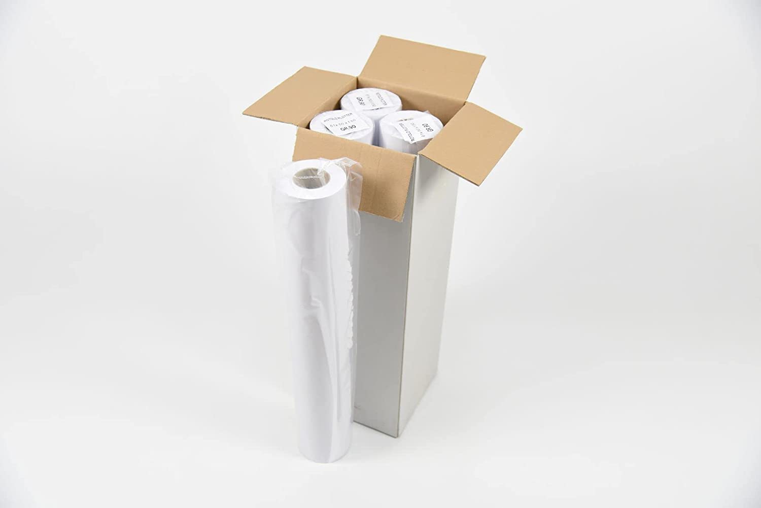 rotoli plotter A0 / A1 91/61 cm x 50 metri foro 50mm confezioni da 4/8 pezzi per stampa inkjet colori e monocromatica autocad (A1 24" 61cm (8 rotoli))