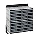 Quantum QIC-170-83IV Interlocking Storage Cabinets Floor Stand, 12"D x 23-5/8"W x 75"H, 300 lbs Capacity, Carbon Steel, Black with Ivory Bins