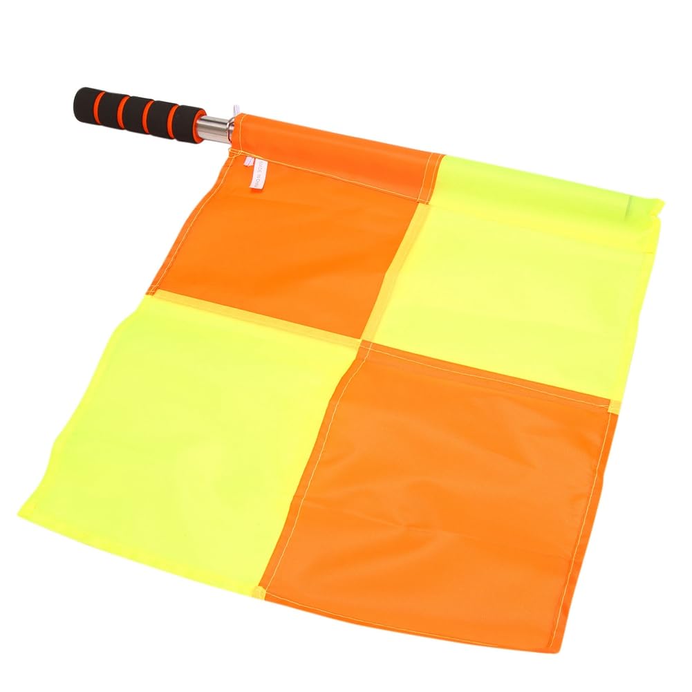 2 banderas de árbitro de fútbol con bolsa de transporte de fútbol línea lateral juez de línea lateral juego deportivo banderas árbitro equipo