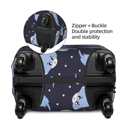 cute stingray polka dots black Travel Luggage Covers - Elasticity Suitcase Covers Protector for Luggage 18-32 Inch3