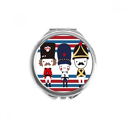 Miroir portable de maquillage à motif soldat coloré et drapeau du Royaume-Uni