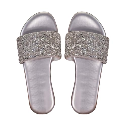 Cocila Zapatos De Playa para Mujer con Lazo Pantuflas Informales Mujer, Planas, Suaves, Una Sola Línea, Ligeras Y Cómodas. Zapatillas Hombre Animales (White, 39) Suelo Goma Antideslizante