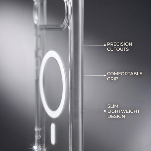 Image of amazon basics Crystal Clear Magnetic Case for OnePlus 15 5G | Compatible with MagSafe Accessories | Air-Guard Corners | Shockproof TPU + Hard PC Back | Slim Transparent Protective Cover (Clear)
