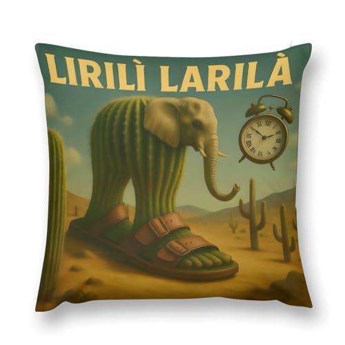 Lirili Larila イタリアンブレインロット クッションカバー 装飾枕カバー 子供用 45×45cm 座布団カバー おしゃれ ソファ背当て 抱き枕 お昼寝枕 隠しジッパー 寝室用 アニメ 萌えグッズ 誕生日 プレゼント