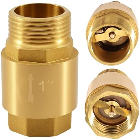 Begonia Brass Check Valve 1 Inch Check Valve 1 Inch IG to AG Return Valve with 1 Inch Outside Thread Stainless and Waterproof for Pump