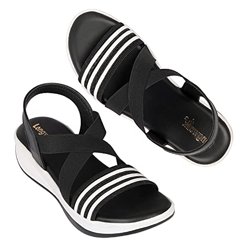 Image of Longwalk Women Casual Sandal Stripe Print Multi Strap