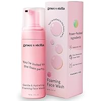 grace & stella Award Winning Hydrating Face Wash (150ml) - Gentle Foaming Facial Cleanser with Hyaluronic Acid, Rose Water, Aloe Vera - Moisturizing Cleansing Foam for Normal to Very Dry Skin - Vegan