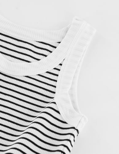 Image of Girls Tanks Tops Ribbed Sleeveless Summer Crop Tops for Kids 4Y-12Y