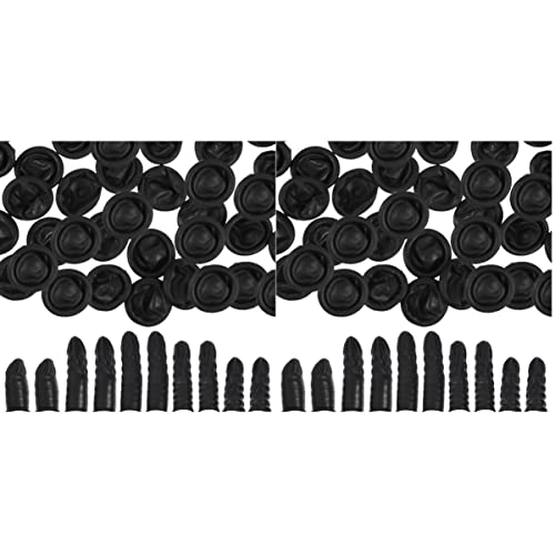 Healeved 2sets Rubber Dust- Finger Stall Finger Sleeves Anti-Static Finger Cot Finger Gloves for Work Electronic Accessories Small Finger Cot Working Gloves Black 200pcs*2