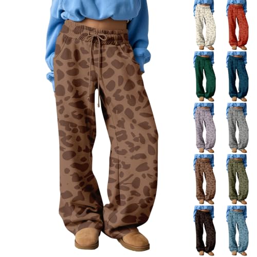 Womens Fall Pants Wide Leg Y2k High Waisted Baggy Leopard Sweatpants 2026 - image 1