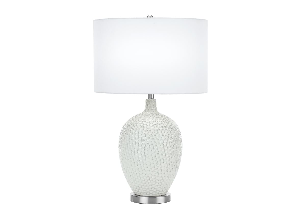 Monarch Specialties I 9607 LightingTable Lamp, Cream Ceramic, Ivory/Cream Shade, Contemporary