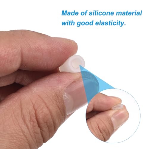 Image of uxcell 28Pcs Silicone End Caps, 4mm(5 /32 inch) ID 13mm(1 /2 inch) Height Round Rubber Elastic Screw Thread Protectors Soft Flexible Screw Bolt Covers Caps for Metal Tube Rod Bolt, Clear