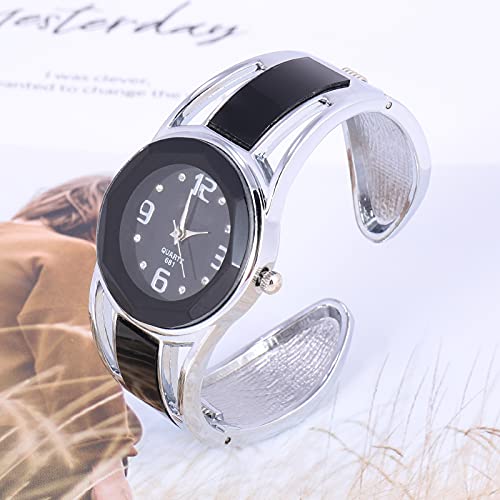 Eleoption ZL-114-0030+ZP003 Women Bangle Watch Bracelet Quartz With Rhinestone Round Dial Stainless Steel Band Wrist Ladies Watches thumb #3