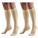 Truform 20-30 mmHg Compression Stockings for Men and Women, Knee High Length, Closed Toe, Beige, 3X-Large (multipack)