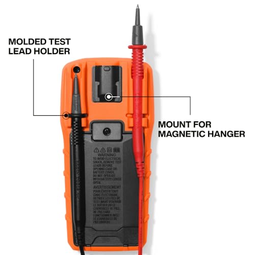 Image of Klein Tools 80196 Digital Multimeter Kit with Case, Manual-Ranging 600V AC /DC Voltage Tester, Tests Batteries, Current, Resistance, Diodes, and Continuity, Protective Carrying Case