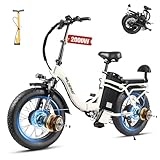 【Powerful 2000W Dual Motor】 The Wildeway 2000W Dual Motor Electric Bike for Adults features two high-performance 48V 1000W peak motors, delivering a robust 2000W peak power. This powerful capability allows you to easily reach speeds of up to 28MPH an...