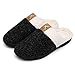 UBFEN Womens Mens Slippers Memory Foam Comfort Fuzzy Plush Lining Slip On House Shoes Indoor Outdoor Black 11-12 Women 8-9 Men
