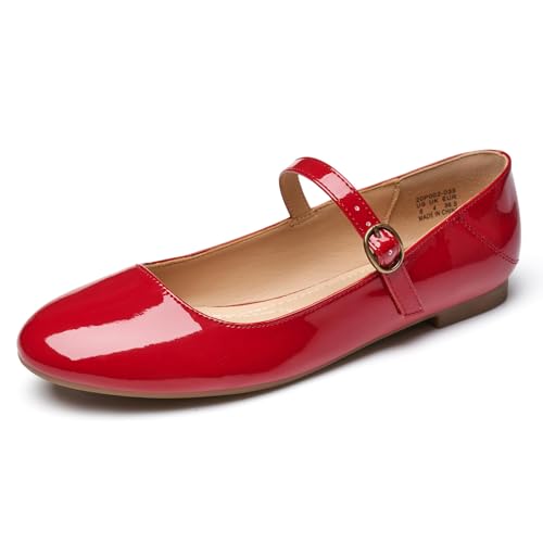 Image of Rekayla Flats for Women Mary Jane Shoes Women Round Toe Ballet Flats with Buckle Strap Comfortable Dress Shoes for Work Casual Daily Wear