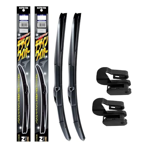 日産 スカイライン用 V37 ワイパーブレード フロント 左右 2本セット デザインワイパー D65(650mm)+D43(425mm)+アダプタークリップ C-7×2 交換 ワイパーゴム 替えゴム NWB エヌダブルビー U字形状 Uタイプ