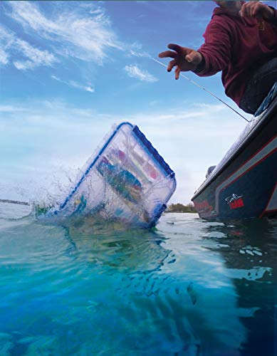 Flambeau Outdoors Waterproof Tuff Tainer - Fishing Lure, Tackle, and Gear Storage Box, Ultimate Tuff Tainer Tackle Box Includes Zerust Anti-Rust Tab - WP5000 Series 14" Double Deep