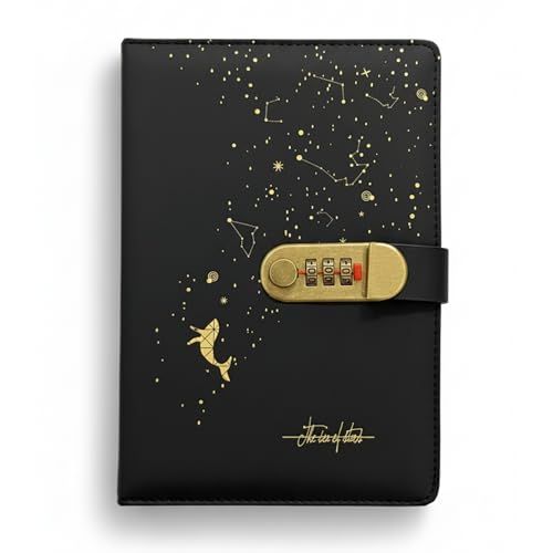 Image of Diary with Lock, A5 Personal Notebook with 3-Digit Combination Lock, PU Leather Journal for Women & Men | Secret Writing Notebook for Girls, Boys, Office & School and Gifts (22 X 15 CM) (Starline)