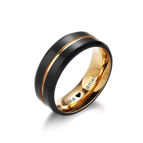 Bagues de couple assorties pour fiançailles et mariage en acier inoxydable