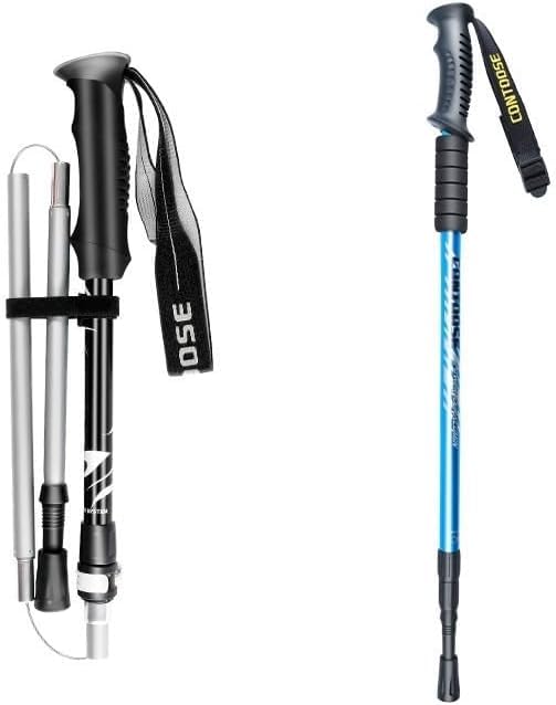 Bastones de trekking, bastones plegables ultraligeros para senderismo, camping, montañismo y mochileros, duraderos y ajustables para aventuras al aire libre